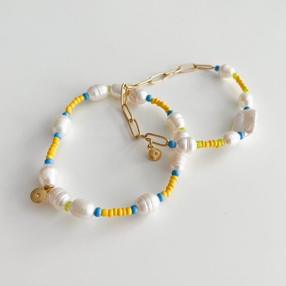 Madewell Two-Pack Freshwater Pearl Seed Bead Bracelet Set - Picture 1 of 4